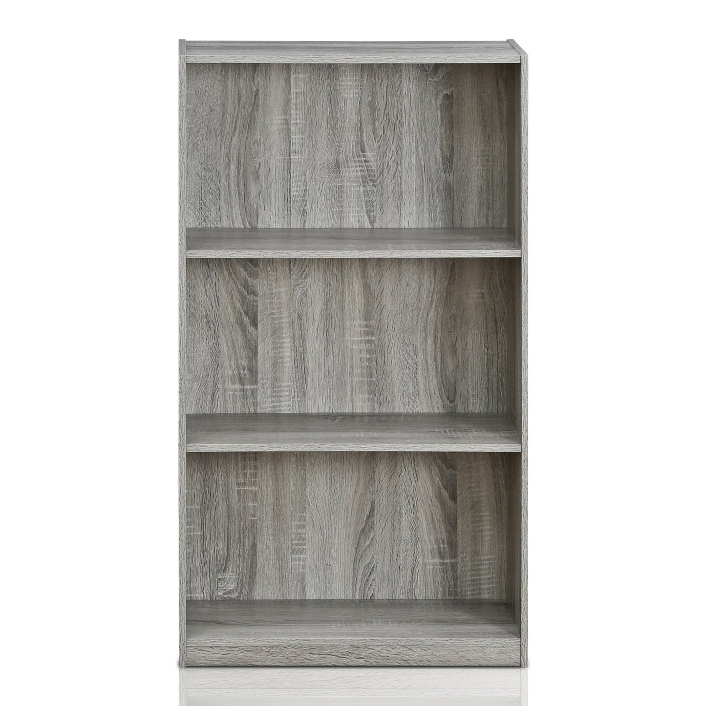 Furinno BASIC Book Shelf, 3-Tier Bookshelf with Open Shelves, Standing Bookcase, 9.3" x 21.8" x 39.5", for Organization and Storage, for Living Room, Bedroom, Home Office, French Oak
