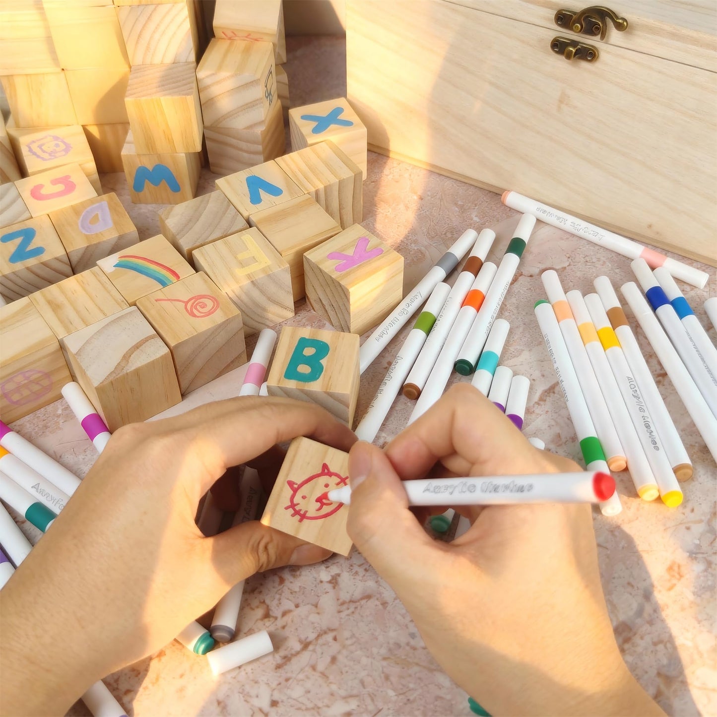 98 Pcs Baby Shower Games Sign Kit, Wooden Blocks to Decorate
