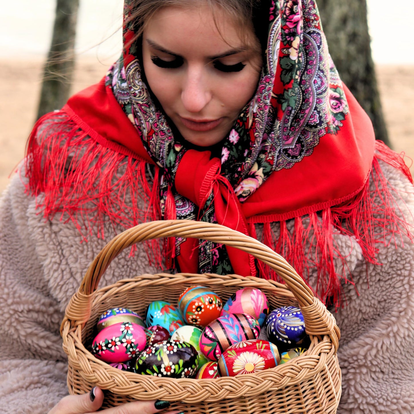 Hand Painted Polish Wooden Easter Eggs – Traditional Pisanki Decorative Eggs for Easter & Home Decor – Made in Poland – 1.6 in – Set of 9