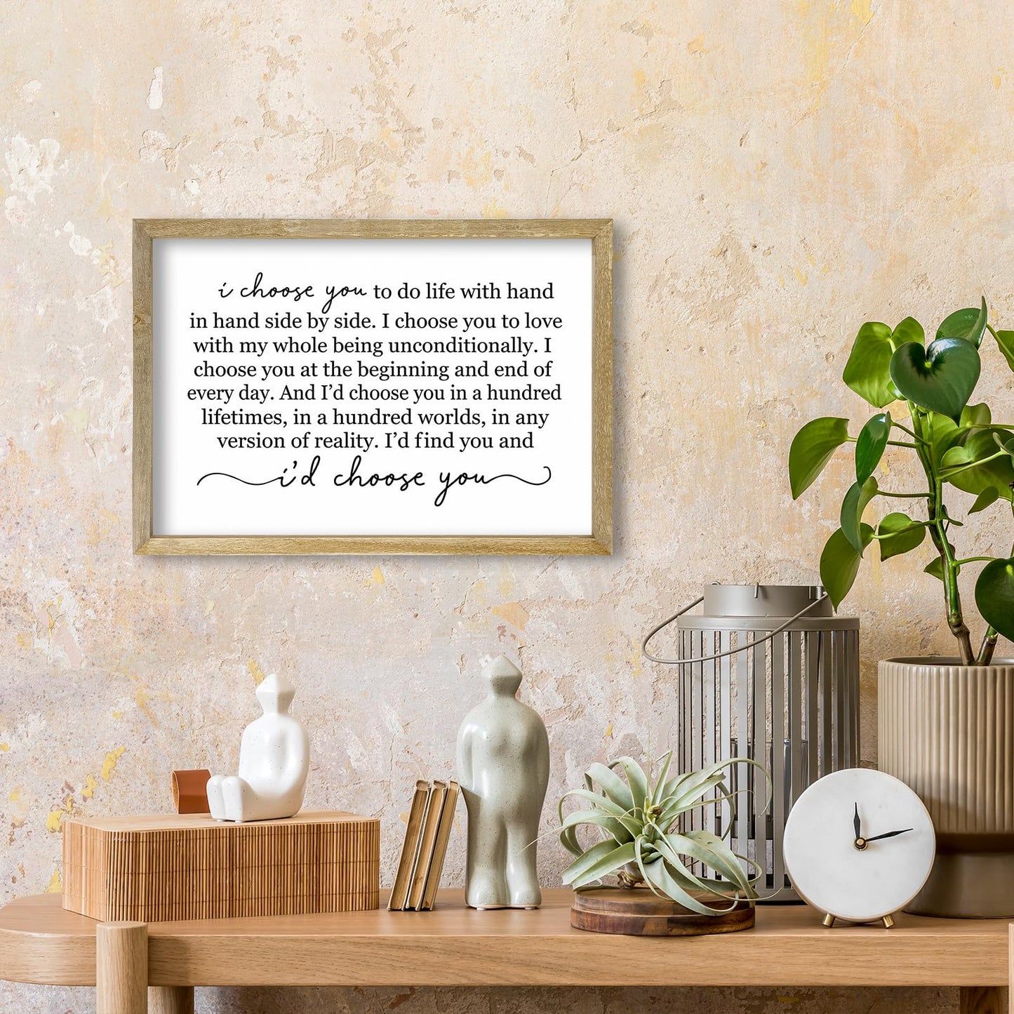 LuZhiQiang I Choose You To Do Life Sign Wall Decor 16X11 I Love You InchRomantic Marriage Art Wooden Framed Wall Hanging (Wood)