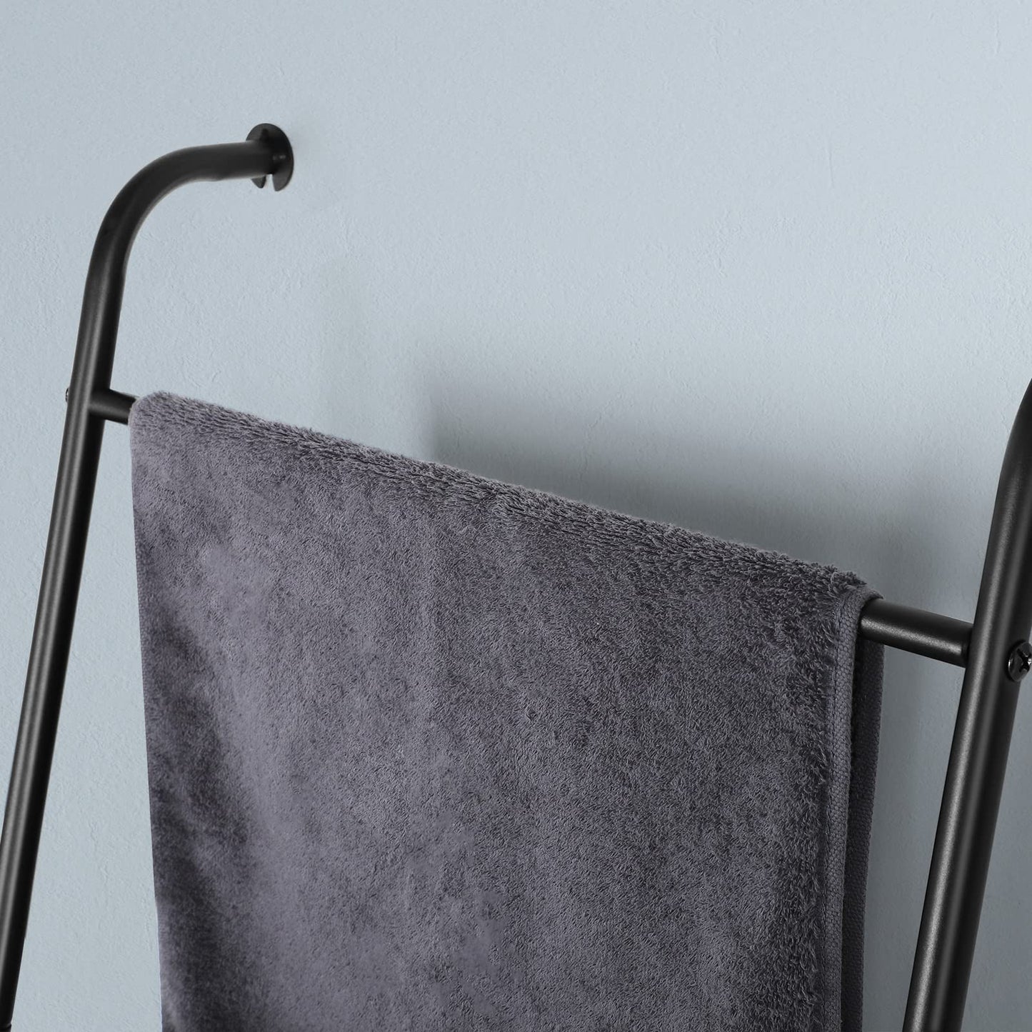 Blanket Ladder Black Towel Ladder for Bathroom Metal Blanket Rack for Living Room