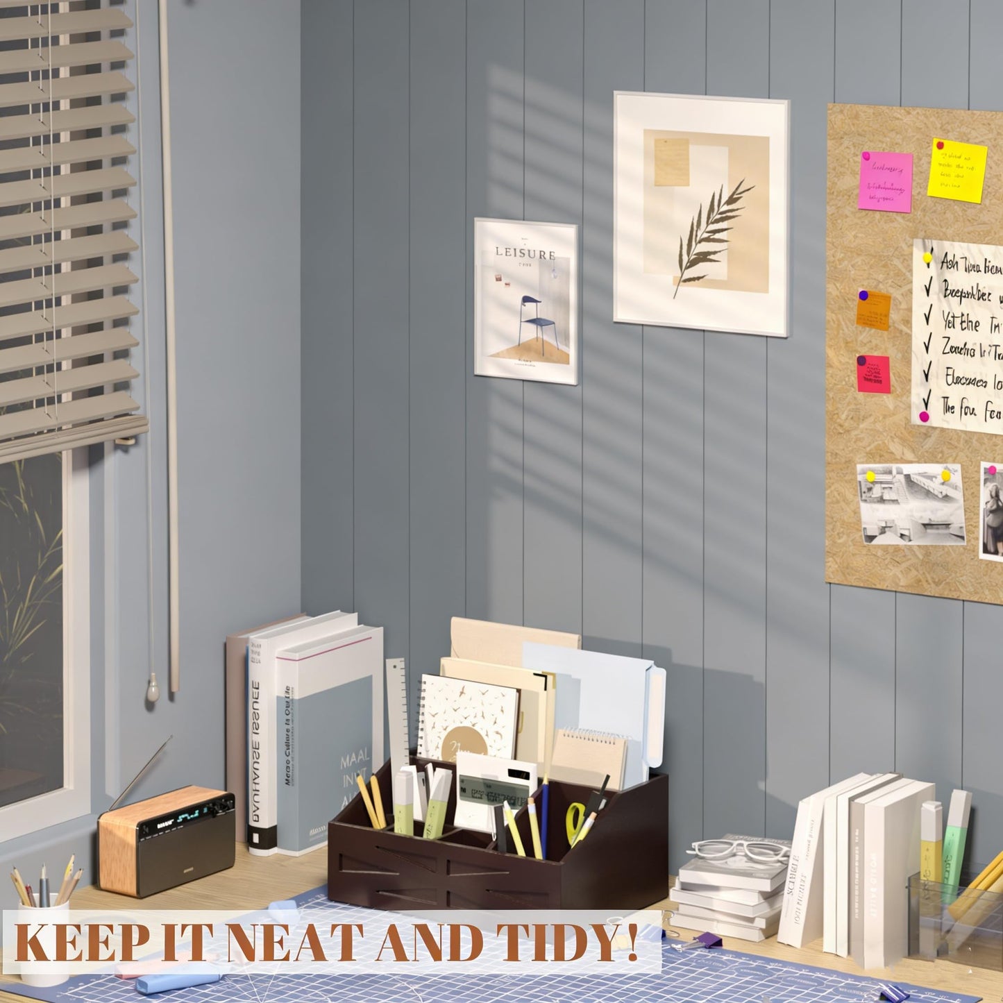 BELO VALE Large Mail Organizer Countertop,Farmhouse Desk and Kitchen Countertop Storage, Letter Sorter, Desk Mail Organizer and Bill Organizer, Desktop File and Paper Holder