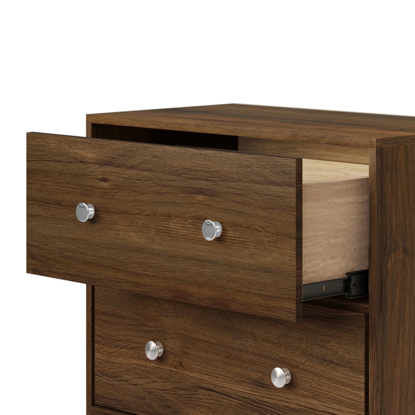 HOME DESIGN Altoona 3-Piece Bedroom Set with Dresser and Two Nightstands, Brown