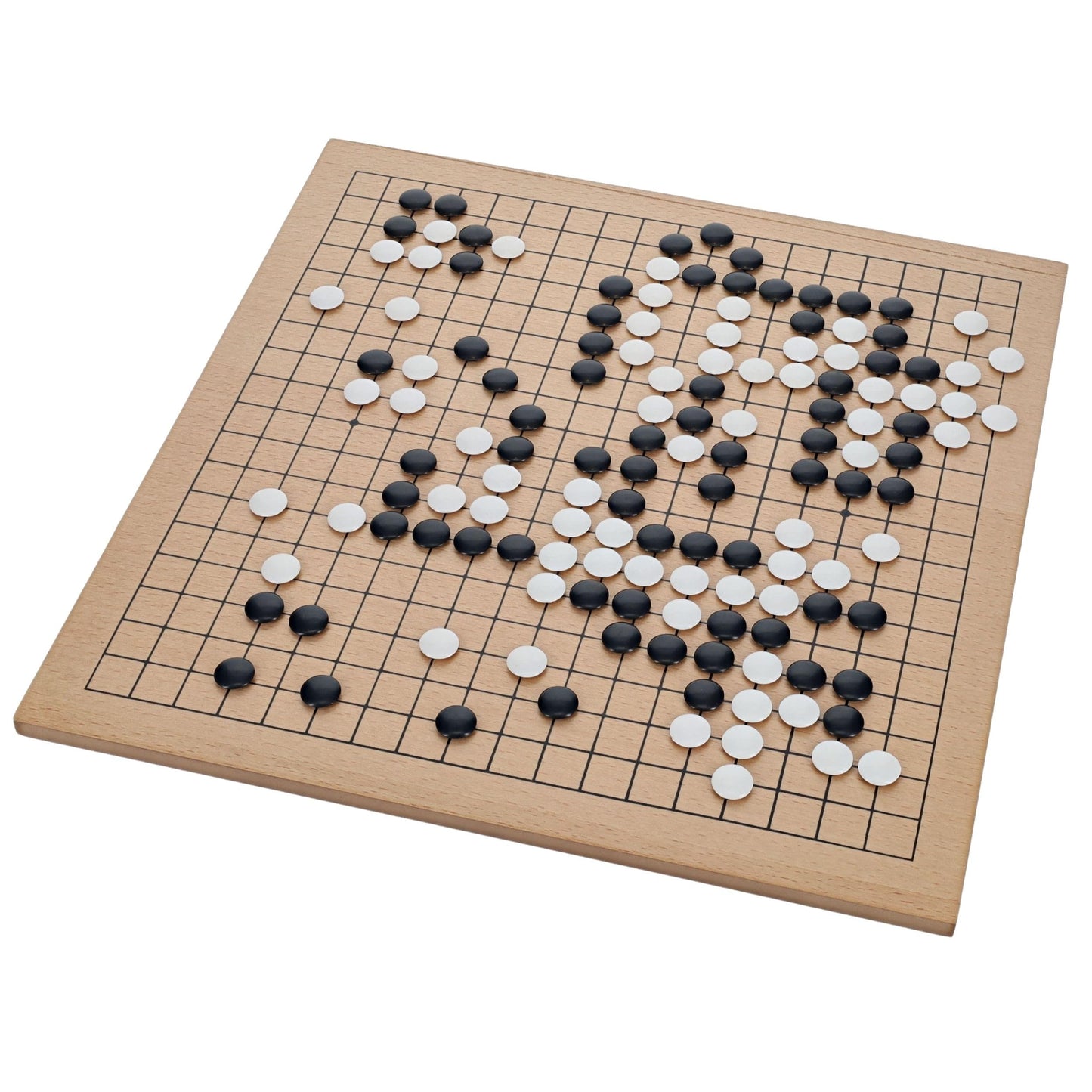 WE Games Go Game Set 11.75 Inch - Traditional Go Set with Light Wooden Board 19 Tiles, Wood Veneer Goban, Strategy Board Games for Adults, Go Board Game 19x19 Tiles