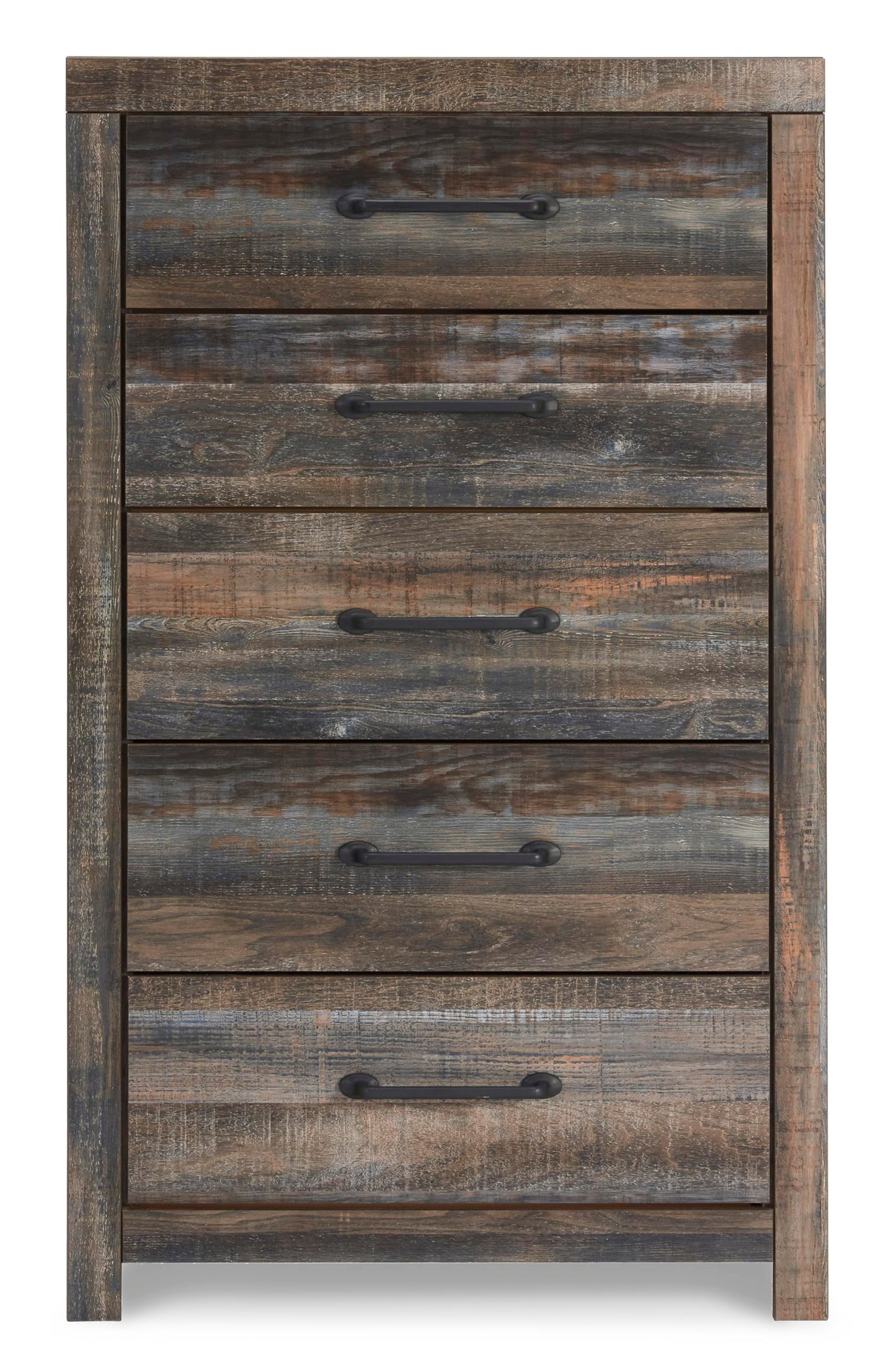 Signature Design by Ashley Drystan Chest of Drawers, 5 Drawer Tall Dresser, Assembled, Engineered Wood, For Bedroom Storage, Brown Gray