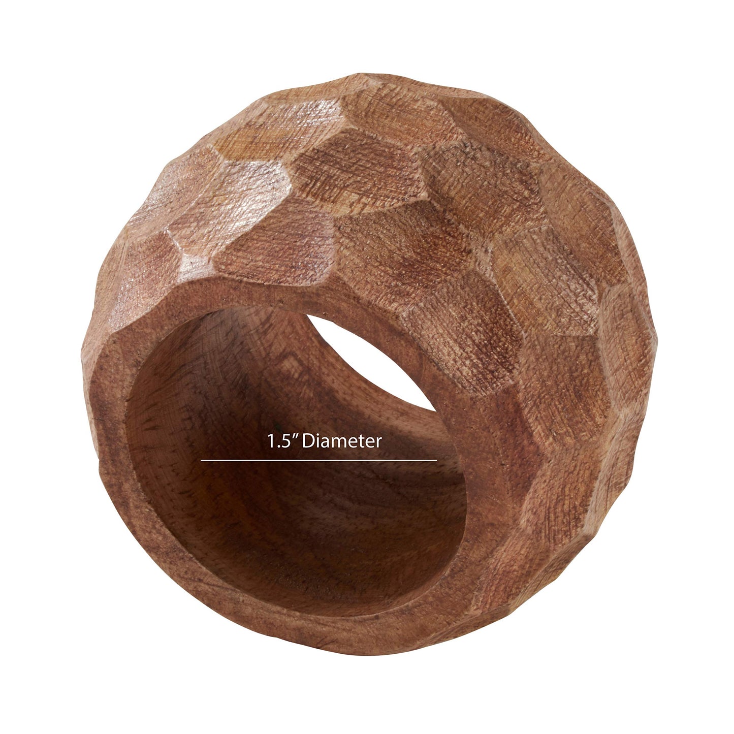 Saro Lifestyle Chunky Wood Napkin Rings (Set of 4), Natural