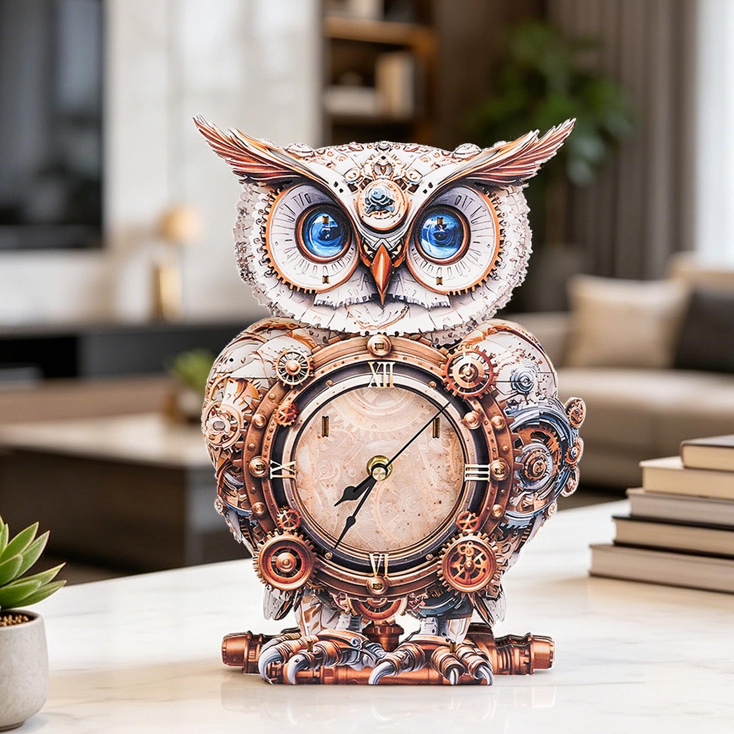 wudhank 3D Wooden Puzzle for Adults - Mechanical Owl Clock, Mechanical Wall Clock Kit with Pendulum, 3D Puzzles for Adults DIY Room Home Decor, Holiday Birthday Gift for Men Women