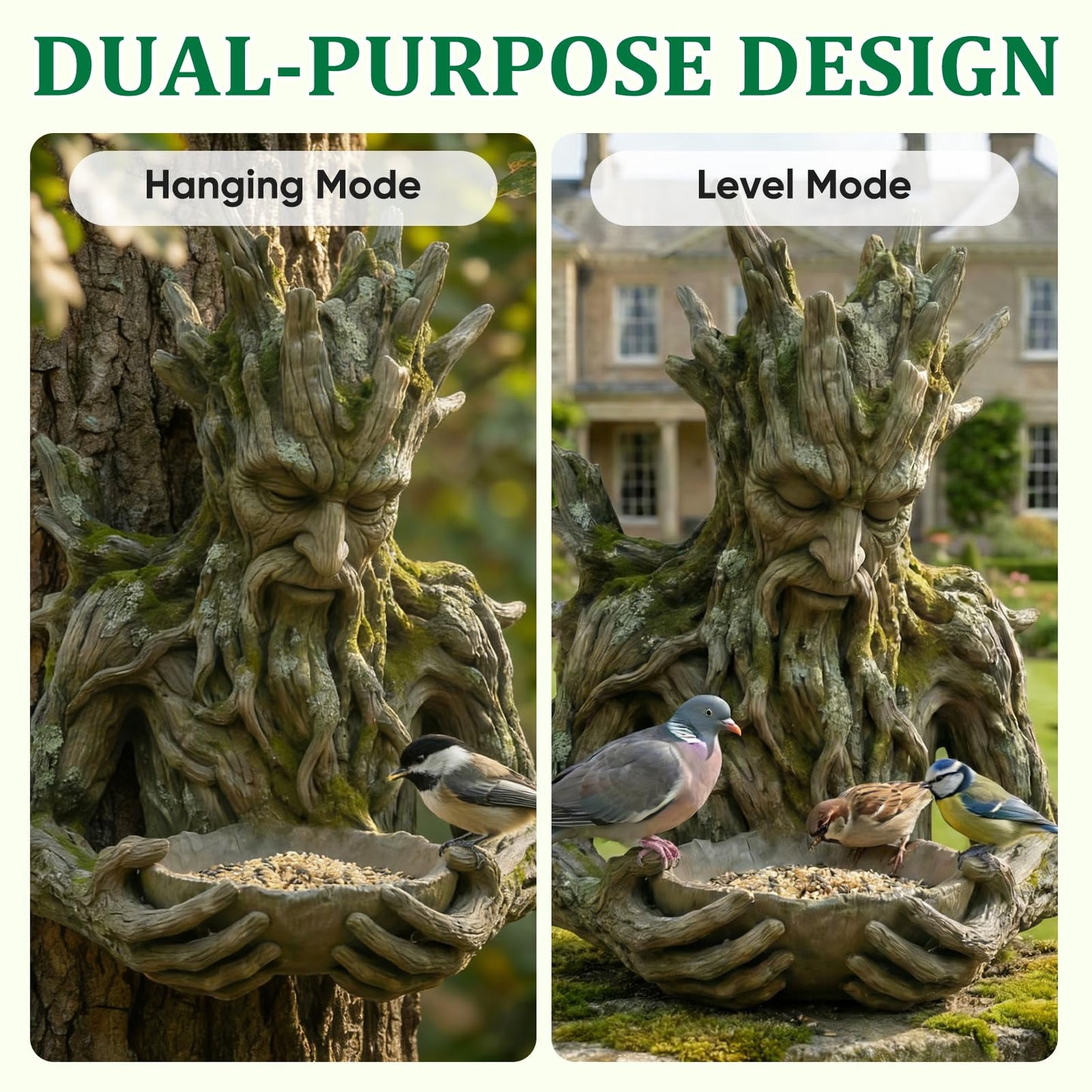 The Quiet Offering A Tree-Integrated Bird Feeding Sculpture, Outdoor Millennial Ancient Tree Bird Feeder, Funny Hanging Bird Feeder with Hidden Hook, for Courtyard Art Decoration Garden Decor
