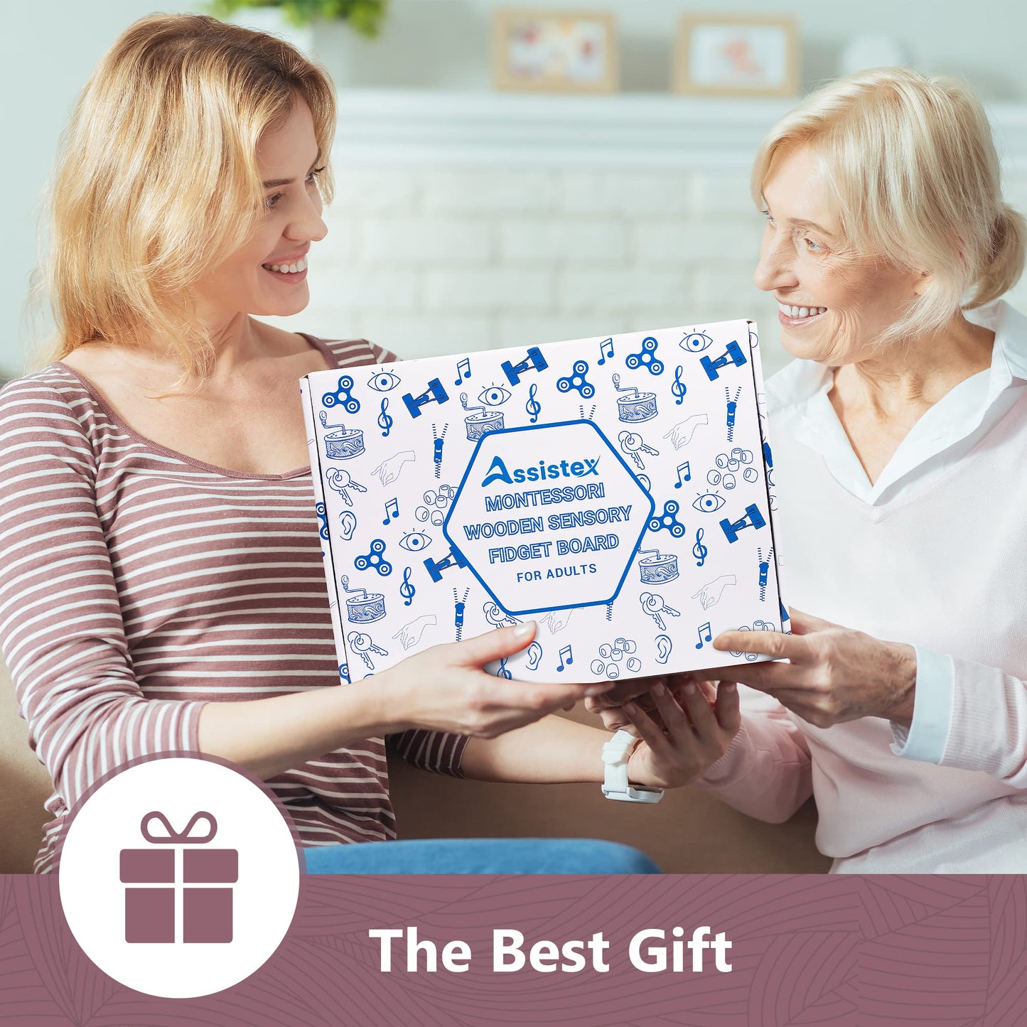Assistex Fidget Busy Board for Adults with Dementia - Calming Activities and Games for Seniors Sensory Mat with Guide Book - Assistance Products Elderly Patients - Gift Toys for People with Alzheimers