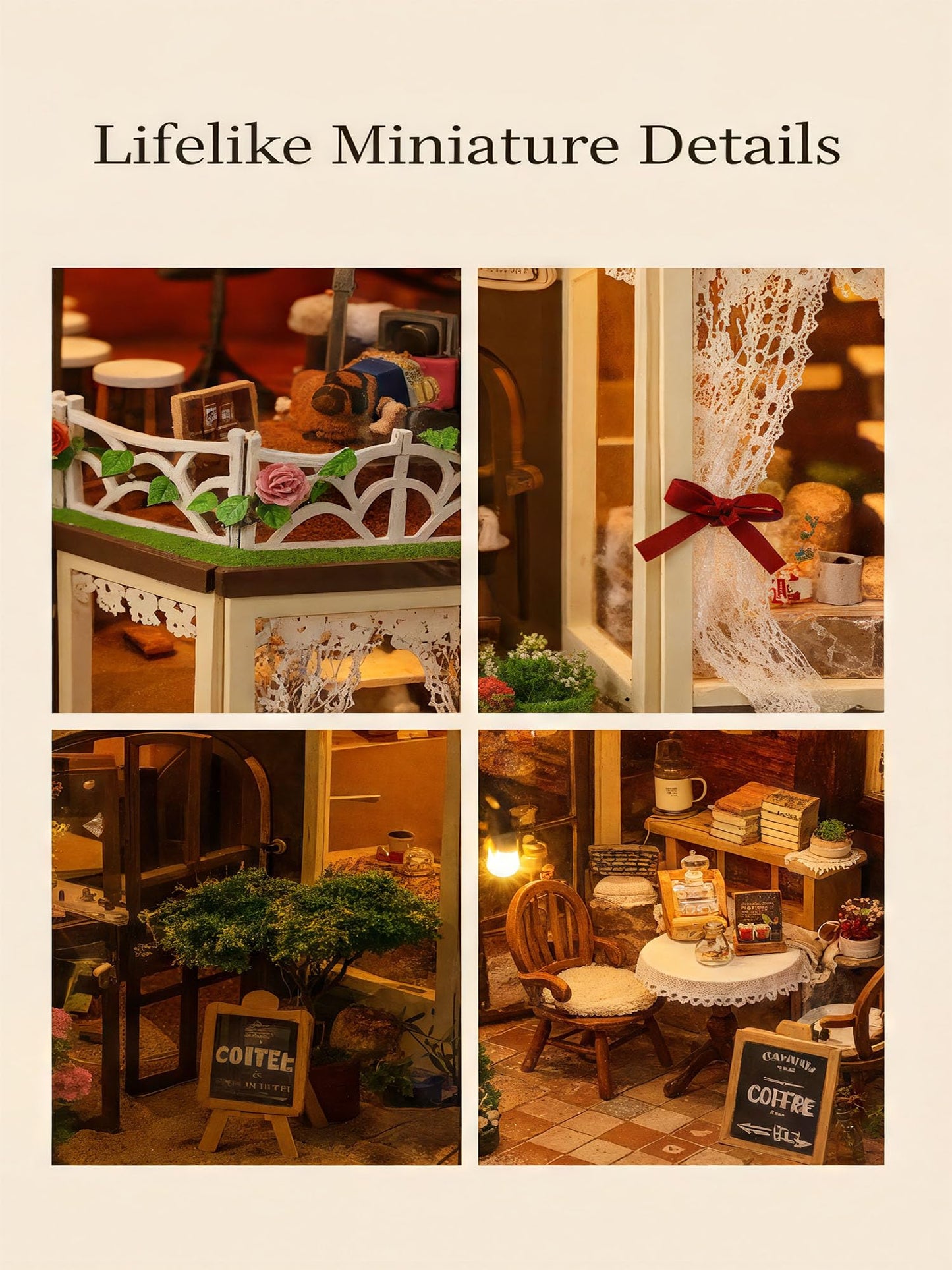DIY Miniature House Kit:Raya's Time, Parent-Child Craft Fun, Shelf Display with Details (an Afternoon of Quiet time to Yourself)