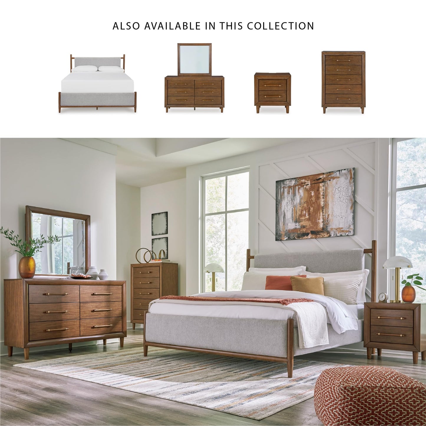 Signature Design by Ashley Lyncott Casual 5 Drawer Chest with Felt-Lined Top Drawer and Safety Stop for Bedroom, Dark Brown