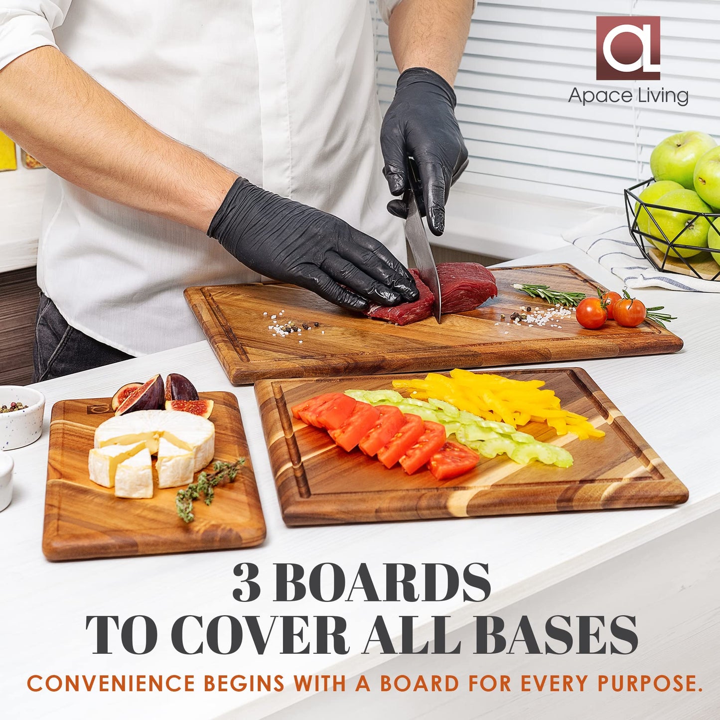 Apace Living Acacia - Arise Bread Box + Chorus Cutting Board Set
