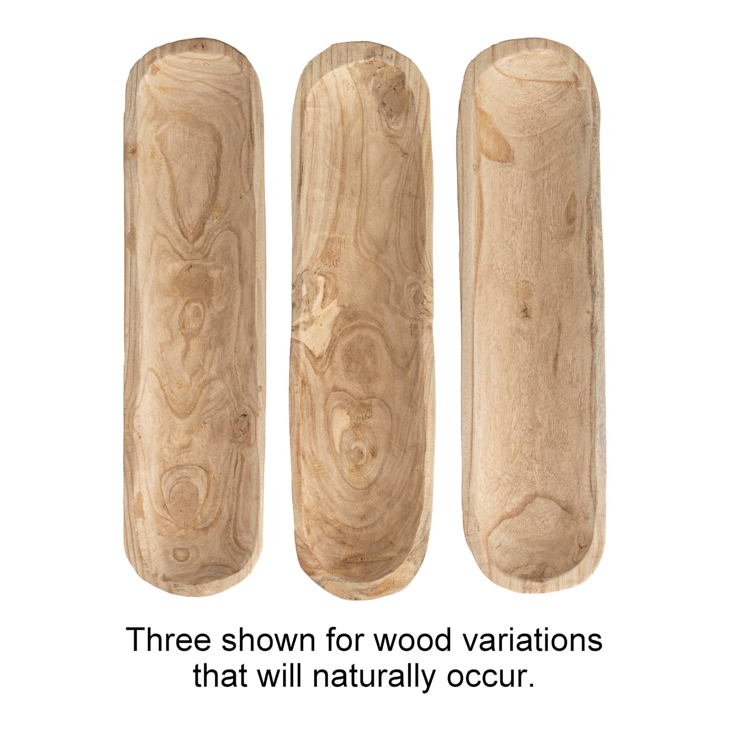 Creative Co-Op Paulownia Wood Oval Bowl
