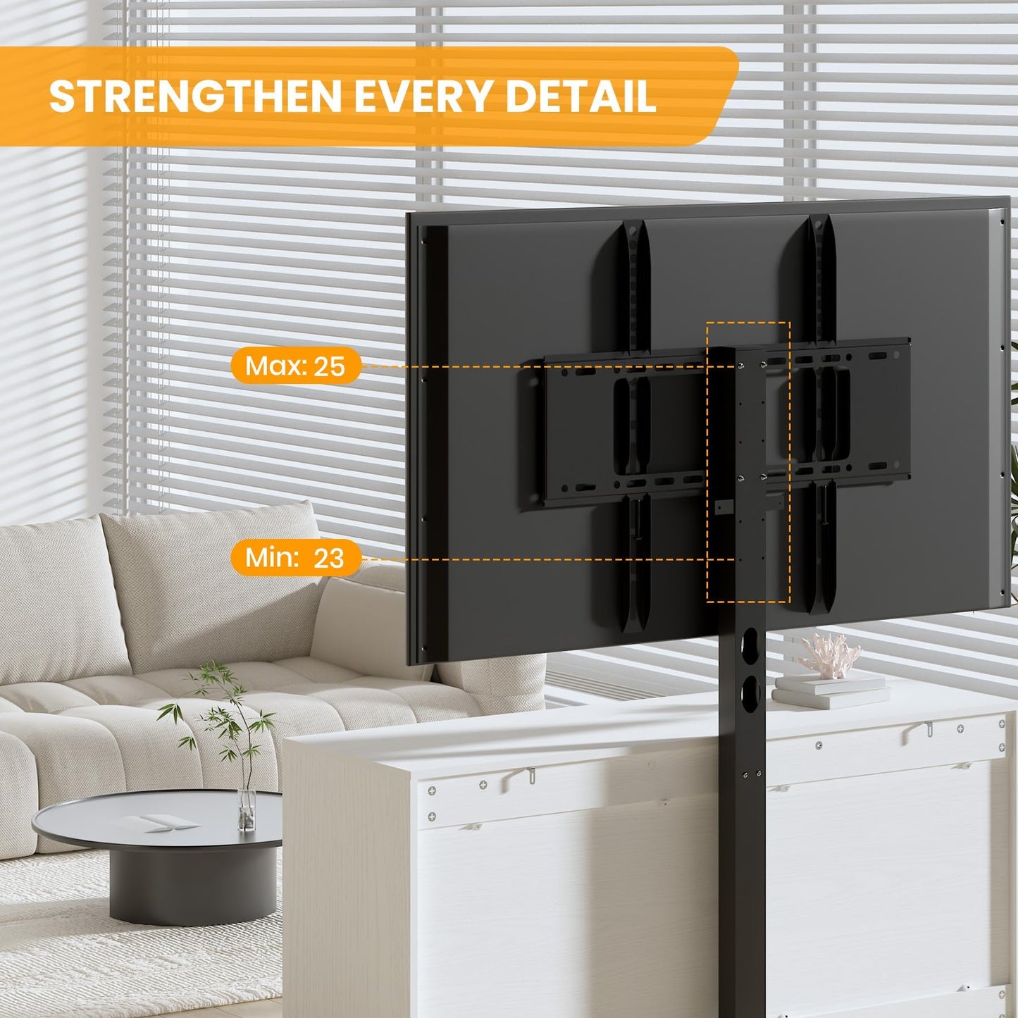 GAOMON 6 Drawer Dresser for Bedroom, White TV Stand with Height Adjustable Mount for Living Room Fit 32/55/65/75/80 Inch TVs, Farmhouse Entertainment Center as Wooden Media Console Tables
