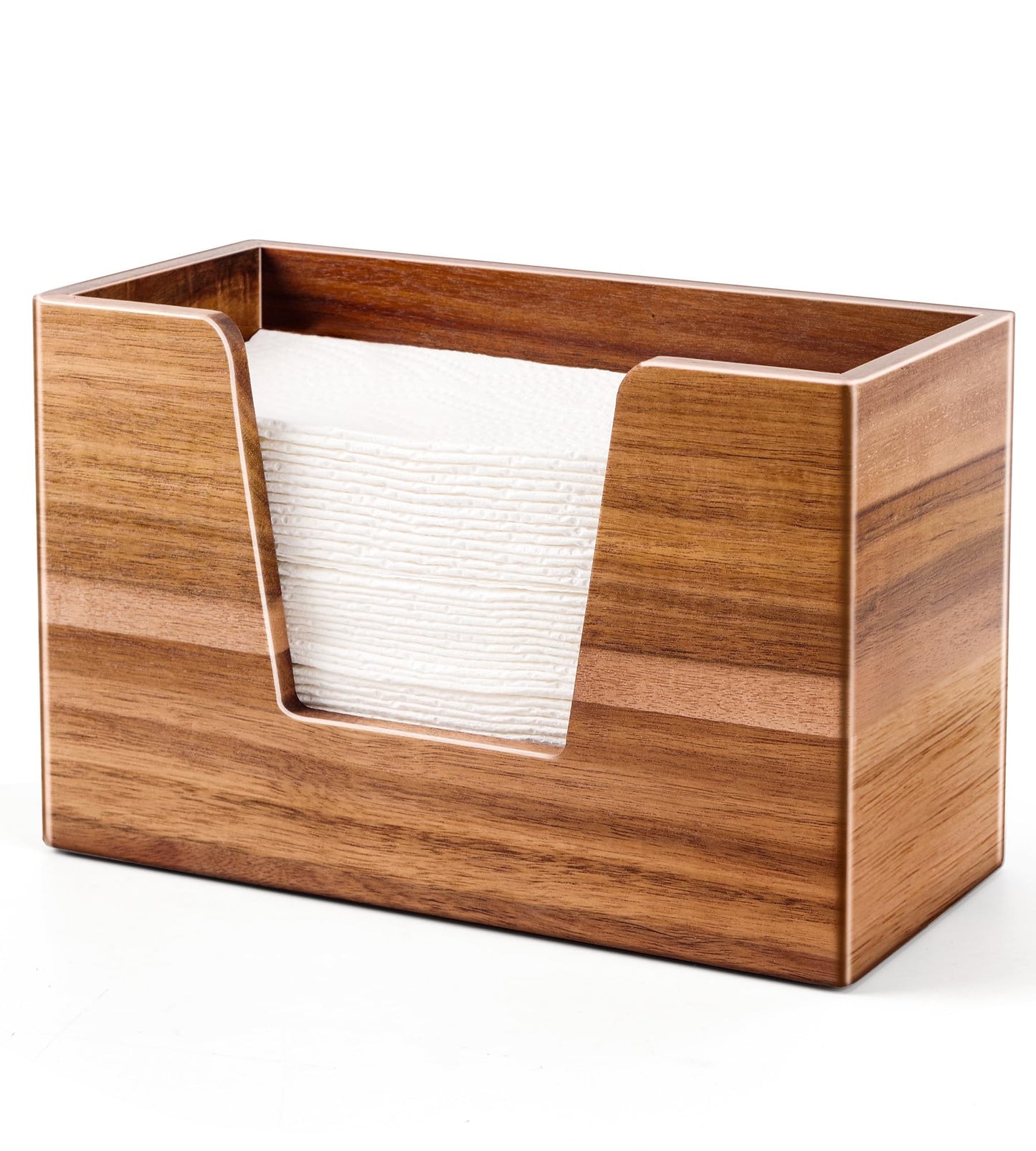 Wooden Paper Towel Holder, Napkin Holder for Bathroom Kitchen Countertop, C-Fold, Z-Fold, Trifold Hand Paper Towel Holder Dispenser