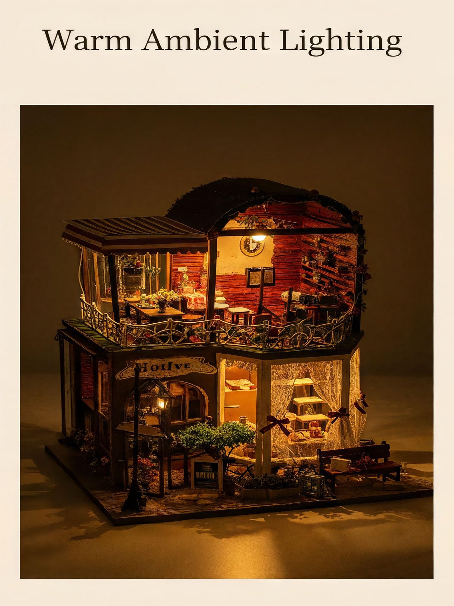 DIY Miniature House Kit:Raya's Time, Parent-Child Craft Fun, Shelf Display with Details (an Afternoon of Quiet time to Yourself)