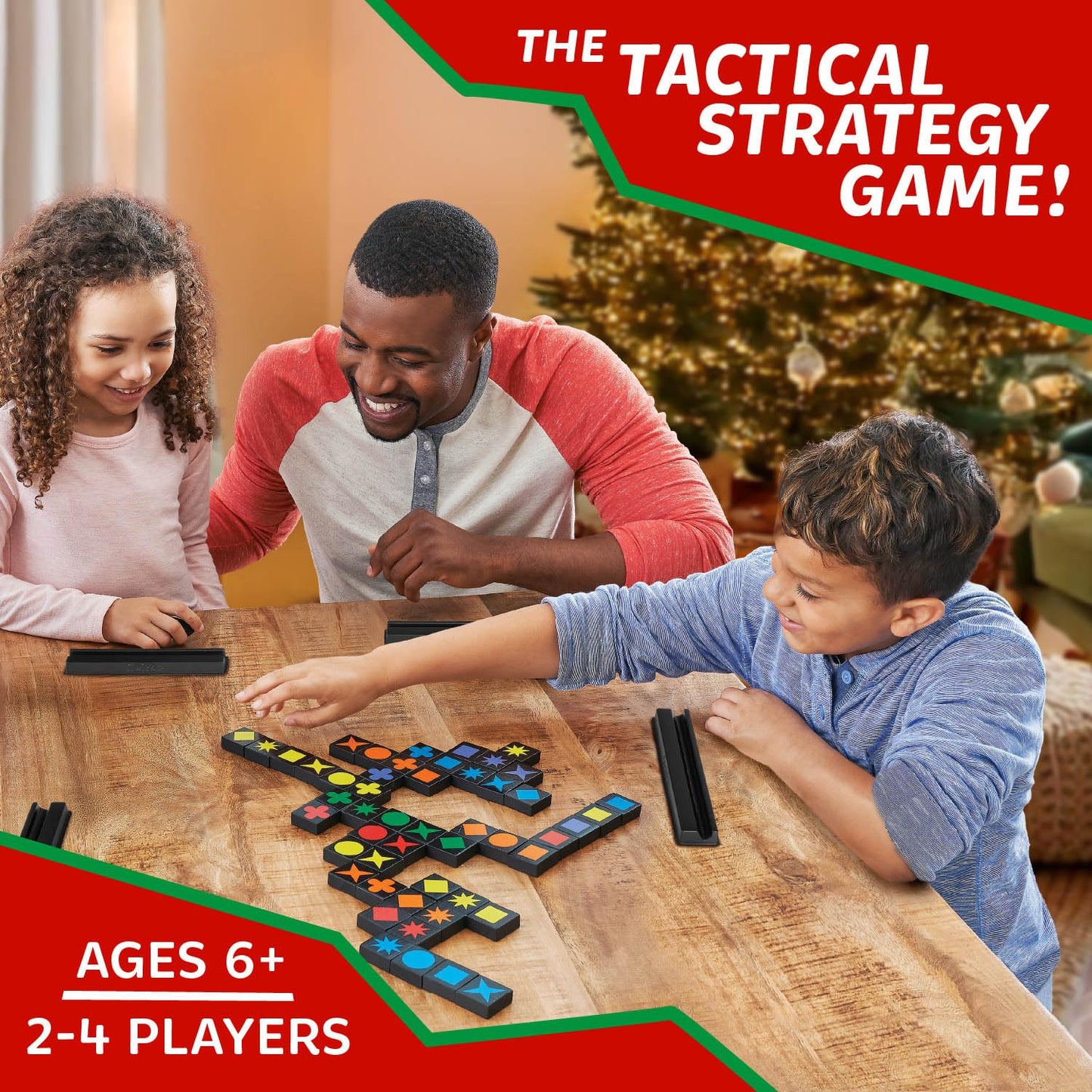 MindWare Qwirkle with Trays Board Game for Kids Ages 6+ Strategy Tile Game for Family Game Night 2-4 Players with 108 Wooden Tiles and 4 Trays