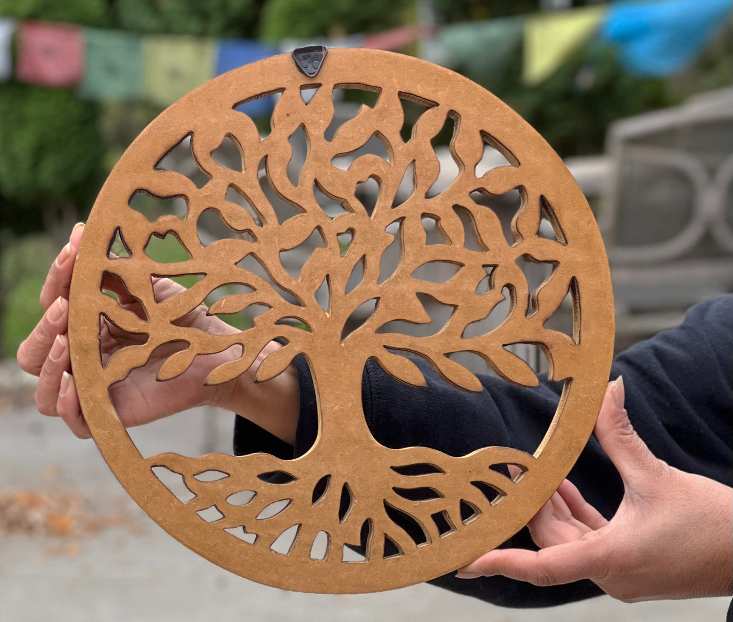 DharmaObjects Handcrafted Wooden Tree Of Life Wall Decor Hanging Art (Brown)