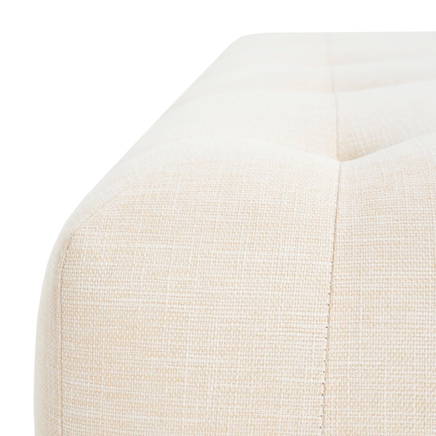 Christopher Knight Home Yvone Modern Upholstered Ottoman Bench, Minimalist Wooden Entryway Bench, Living Room Sofa Extra Seat, Ottoman End of Bed Bench for Bedroom, Beige+Brown