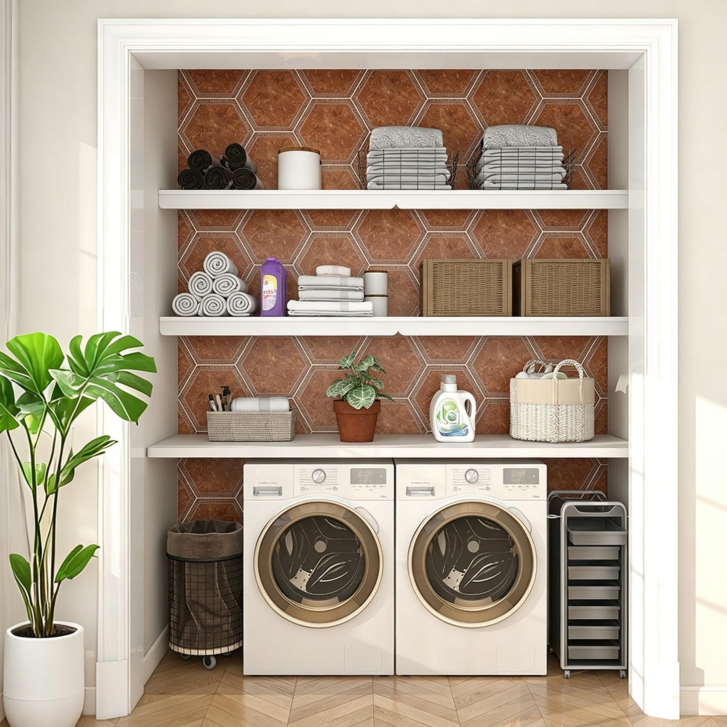 Wire Shelf Covers, 5Pcs Wire Rack Covers for Pantry, Wood Pantry Shelf Cover for Wire Shelving Closet Kitchen Bathroom, White, 28" Wx16 Dx2.5 H