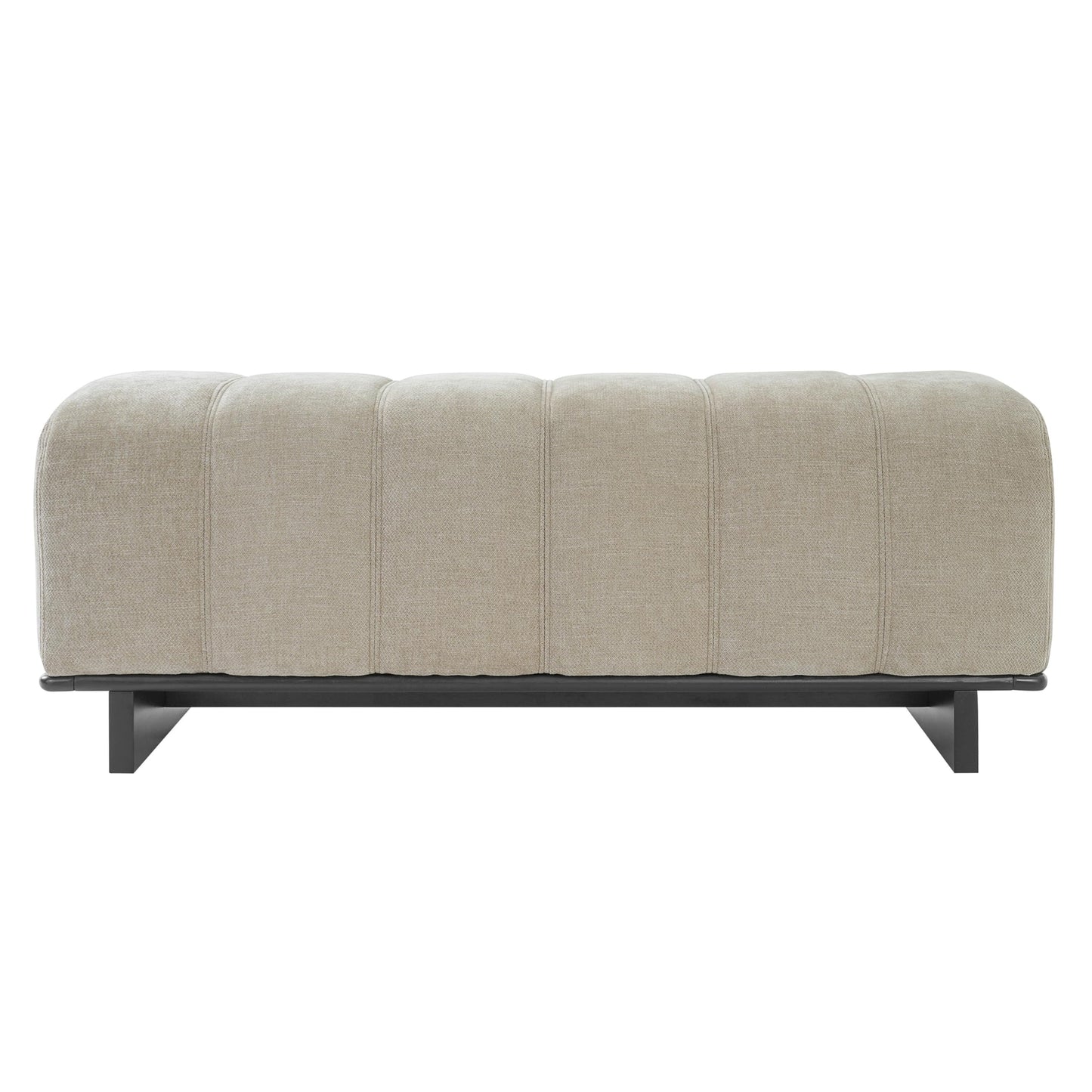 Christopher Knight Home Lamie 49.13" Chenille Upholstered Dining Bench, Wooden Entryway Bench, Long Sofa Footstool for Living Room, Bedroom End of Bed Bench, Oatmeal+Black