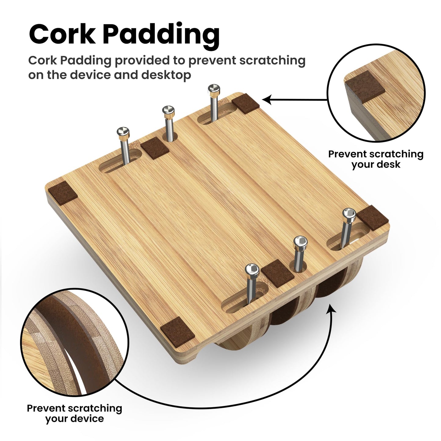 Kothar Premium Wood Vertical Laptop Stand - Adjustable Dual Slot Bamboo Holder for MacBook, Dell, HP, and More | Space-Saving Desktop Organizer | Eco-Friendly, Sleek & Durable Design