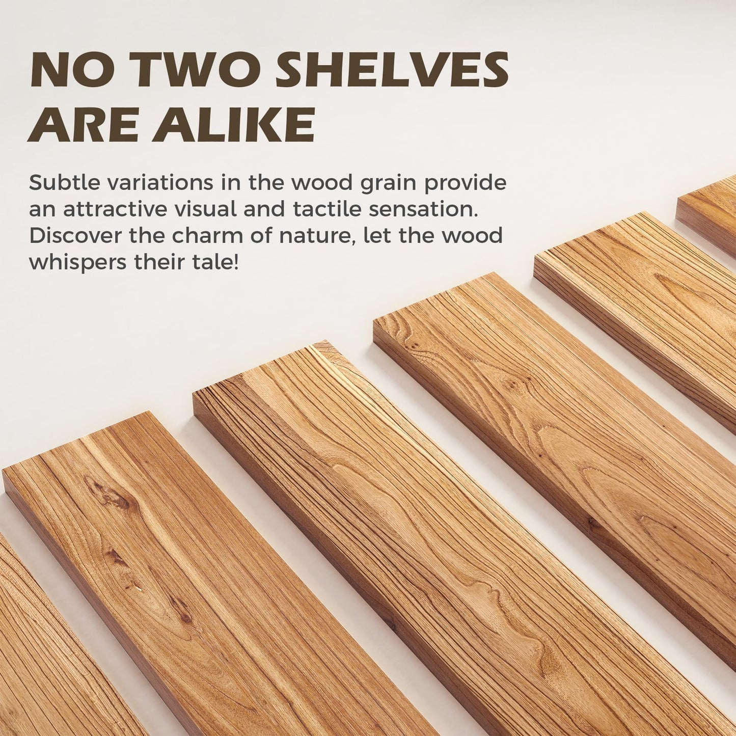 RICHFOCUS 30inch Natural Floating Shelves for Wall, 8" Deep High End Solid Real Wood Wall Shelves for Bathroom, Rustic Wooden Floating Shelves with Invisible Brackets for Books Storage Decor, Set of 2
