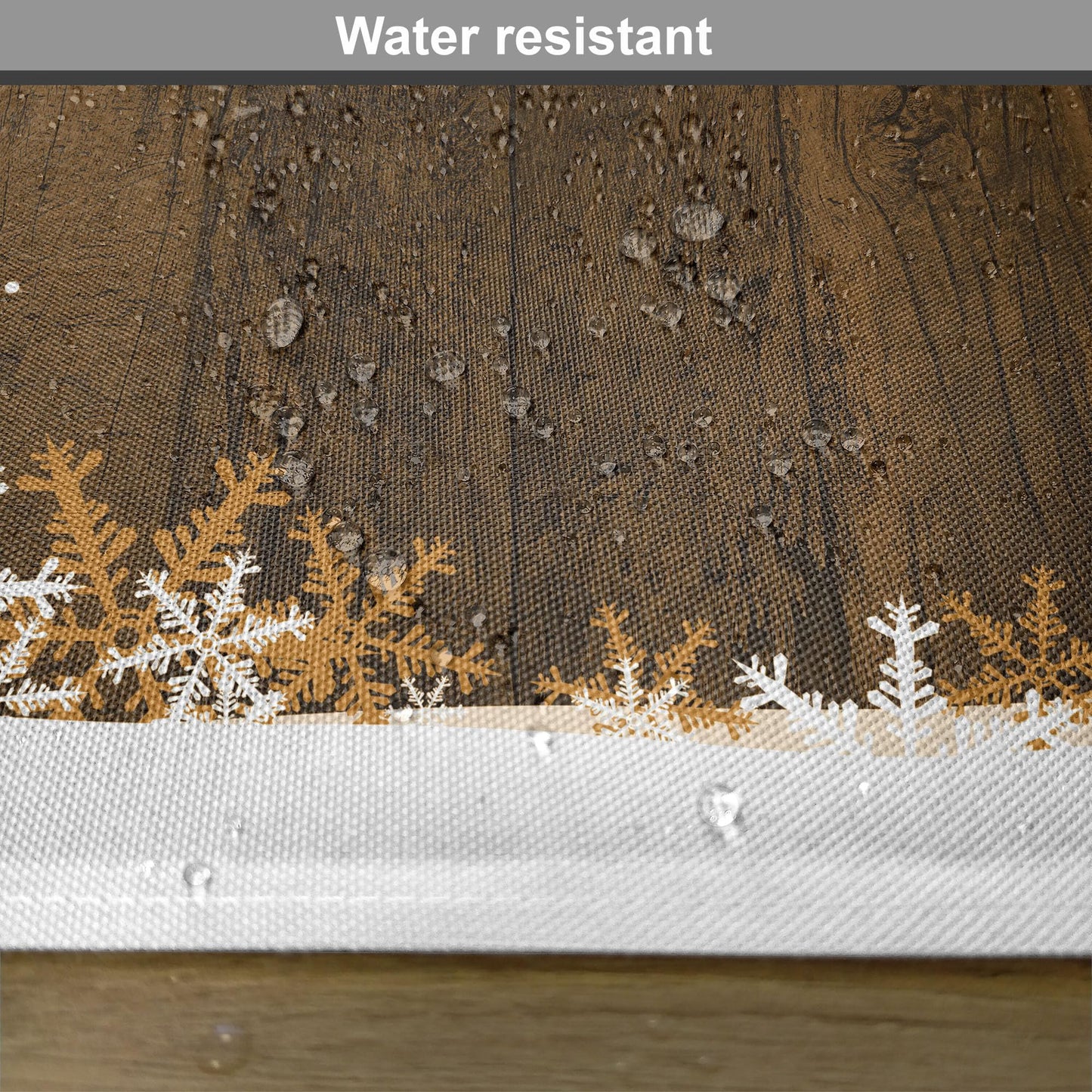 Ambesonne Christmas Place Mats Set of 8, Rustic Wooden Backdrop Snowflakes and Warm Traditional Celebration Print, Washable Fabric Placemats for Dining Table, Placemat 8 pcs, White and Brown