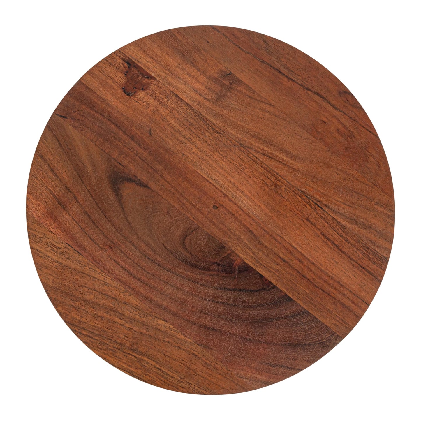 Bloomingville Round Acacia Wood Pedestal with Metal Base, Natural and Black