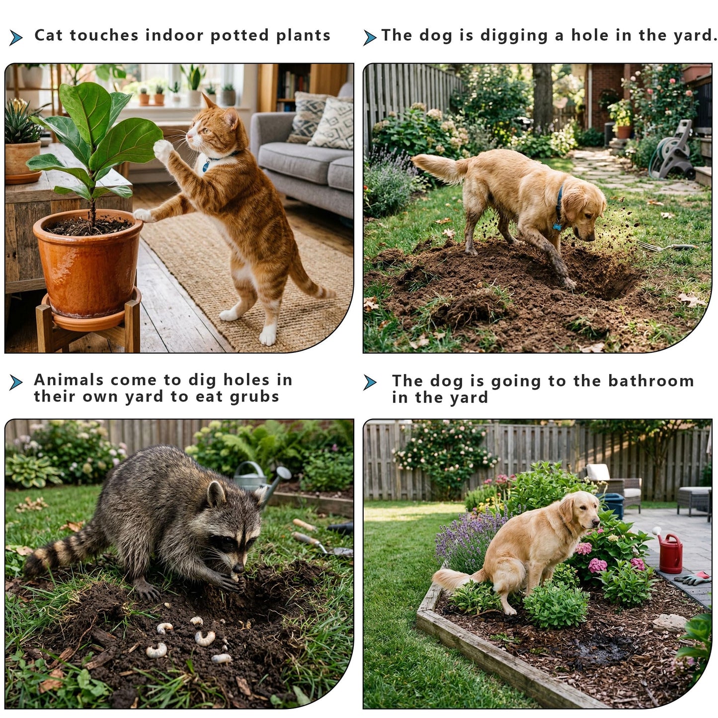 KOKMEYA Cat Repellent Mat, Black, 6.5 feet*2 with 16 Ground Stakes 16 Zip Tie, Cat Repellent Mat with Gentle Spikes for Garden/Backyard, Dog and Raccoon Deterrent Mat, 78.74 inches x 11 inches.