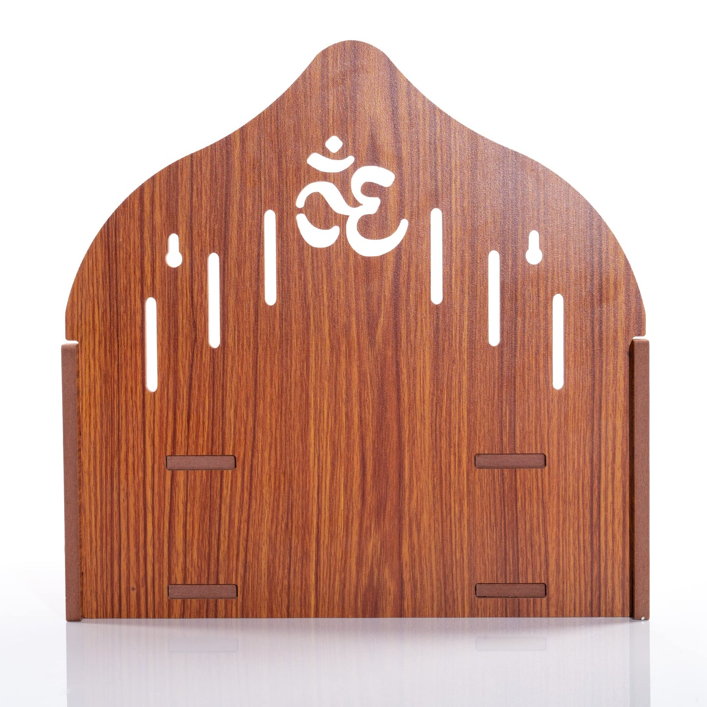 Tarini Gallery Wooden Wall Mounted Hanging Table top Temple Pooja Mandir God Stand Shelf for Storage and Idols Decoration for Home Office and Gifting (Brown- Design2)