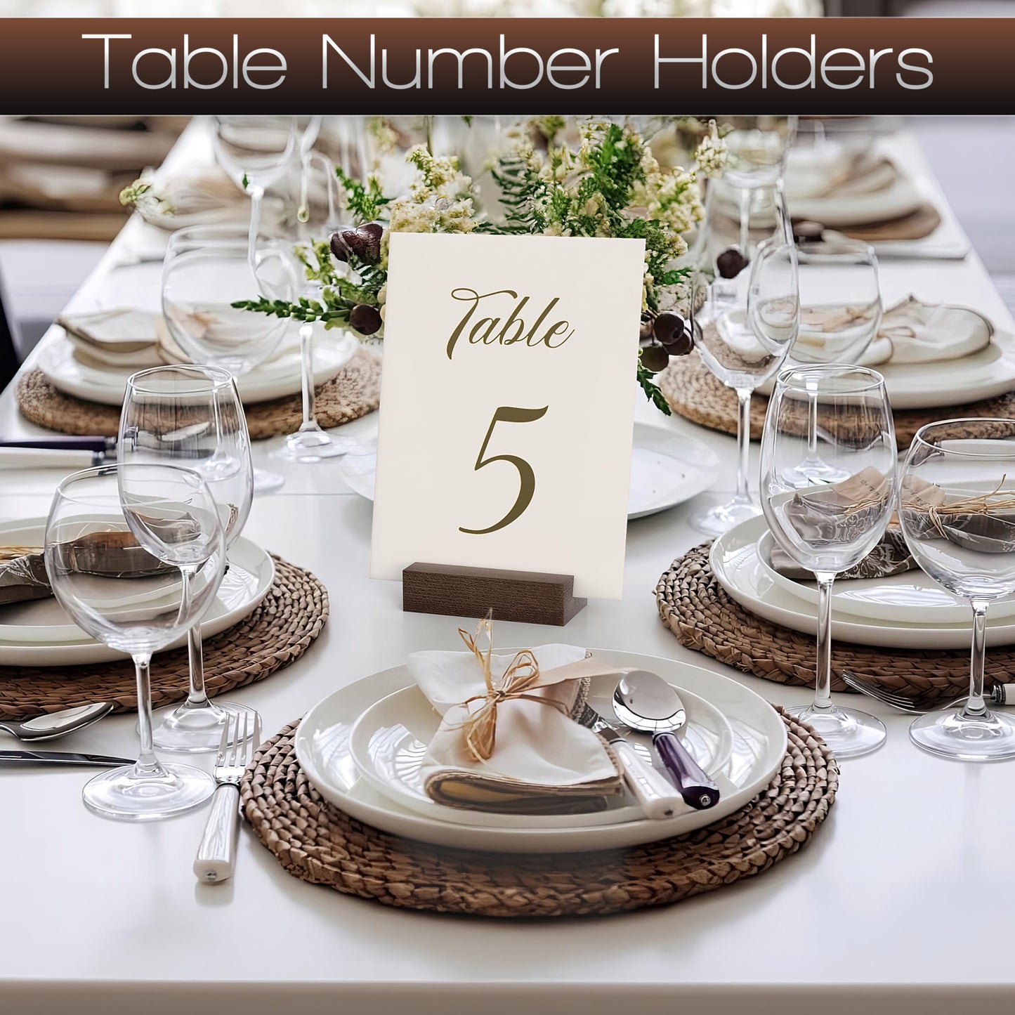 12 Pack Wood Place Card Holders - Table Number Holders - Brown Wooden Table Numbers Holder for Photo - Cards Display Stands for any Decor - Perfect for Cafe Wedding Shop Party Events Retail Shop Home