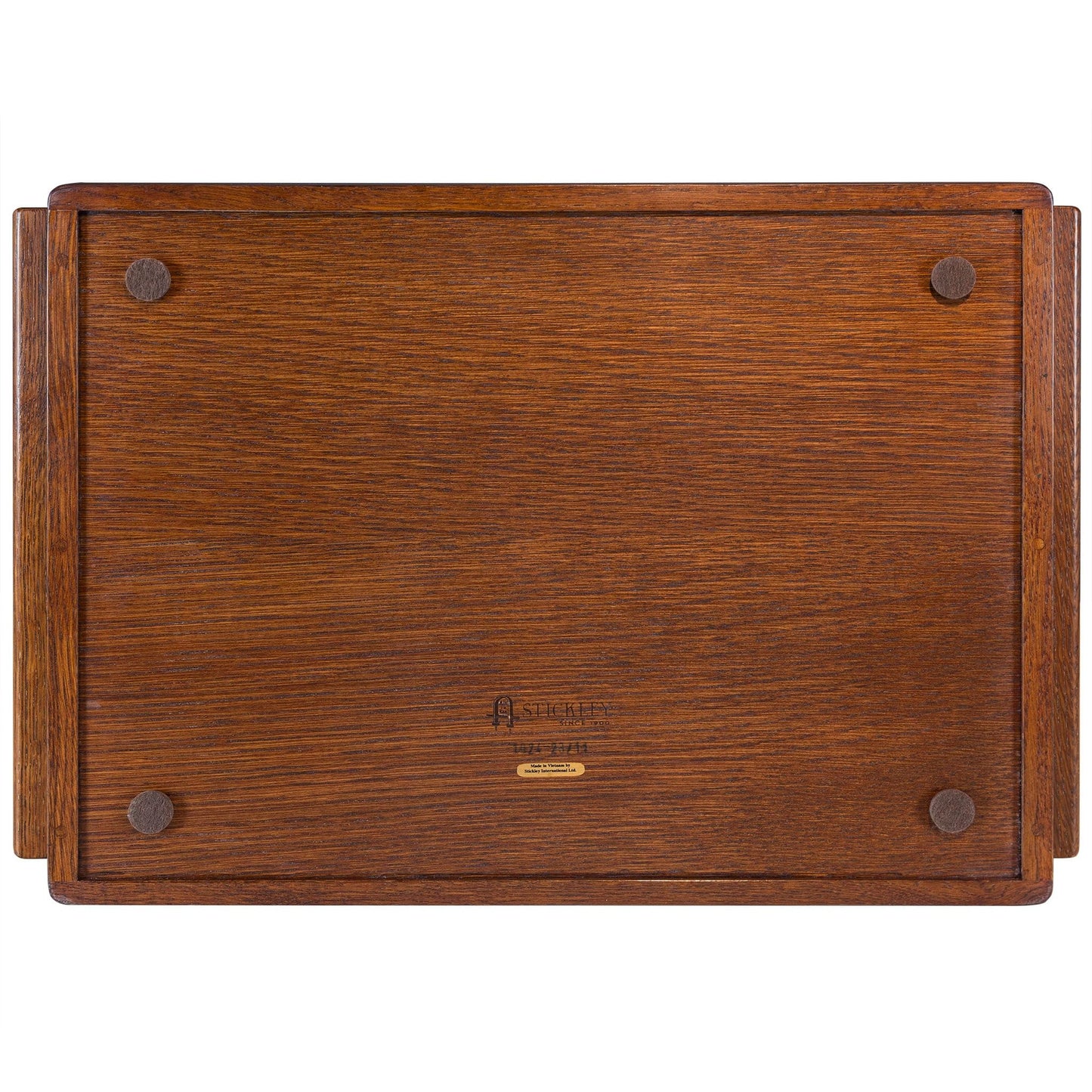 Stickley Mission Rose Serving Tray, Solid Oak in Natural Finish, Decorative Inlay of Maple, Bird's-Eye Maple & Walnut, Mission Style, Gift Box, 20.75in W x 14in D
