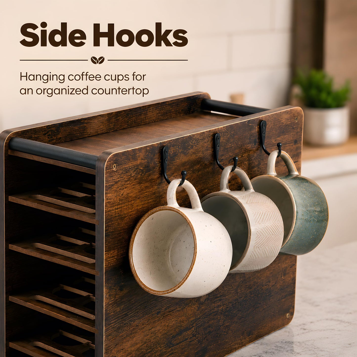 yoopin Coffee Pod Drawer Holder, Wooden Coffee Pod Storage