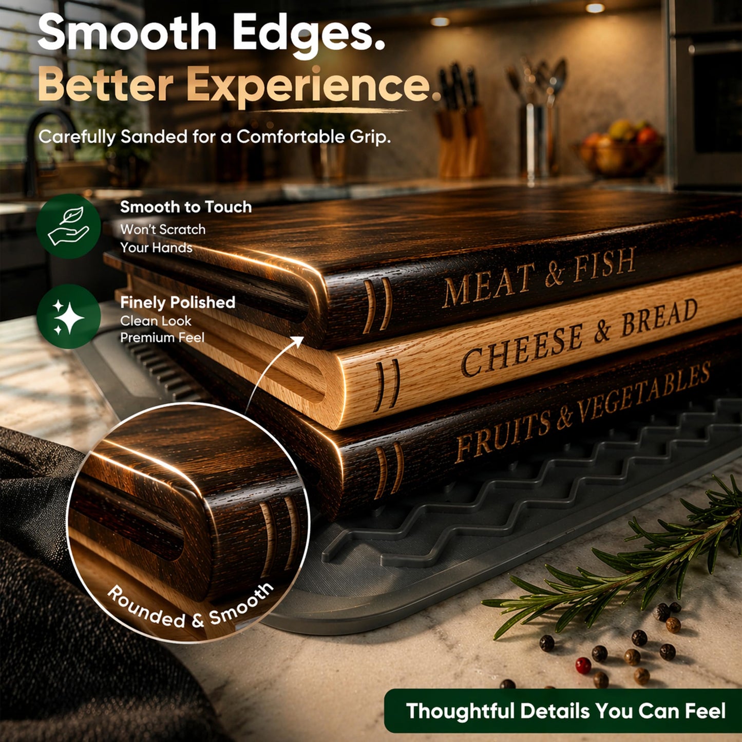 FUSAHURIY Acacia Wood Book Cutting Board Set with Stand, Wooden Cutting Boards That Look Like Books for Hands-Free Recipe Viewing, Beginner Cooking, Breakfast Prep, Family Meals & Housewarming Gift