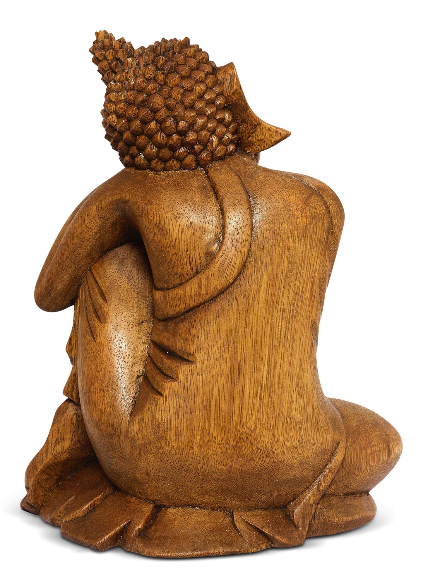 G6 Collection 8" Wooden Serene Sleeping Buddha Statue Hand Carved Sculpture Handmade Figurine Decorative Home Decor Accent Handcrafted Art Traditional Modern Decoration (Small)