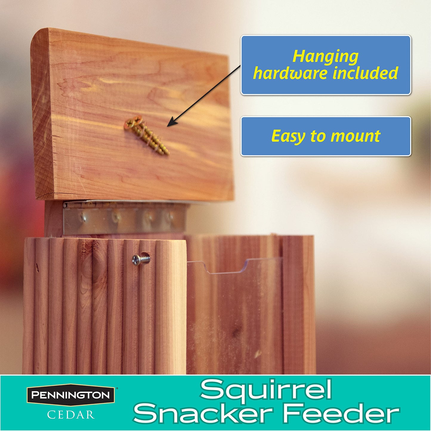 Pennington Cedar Squirrel Snacker Feeder, 2.75 LB Capacity