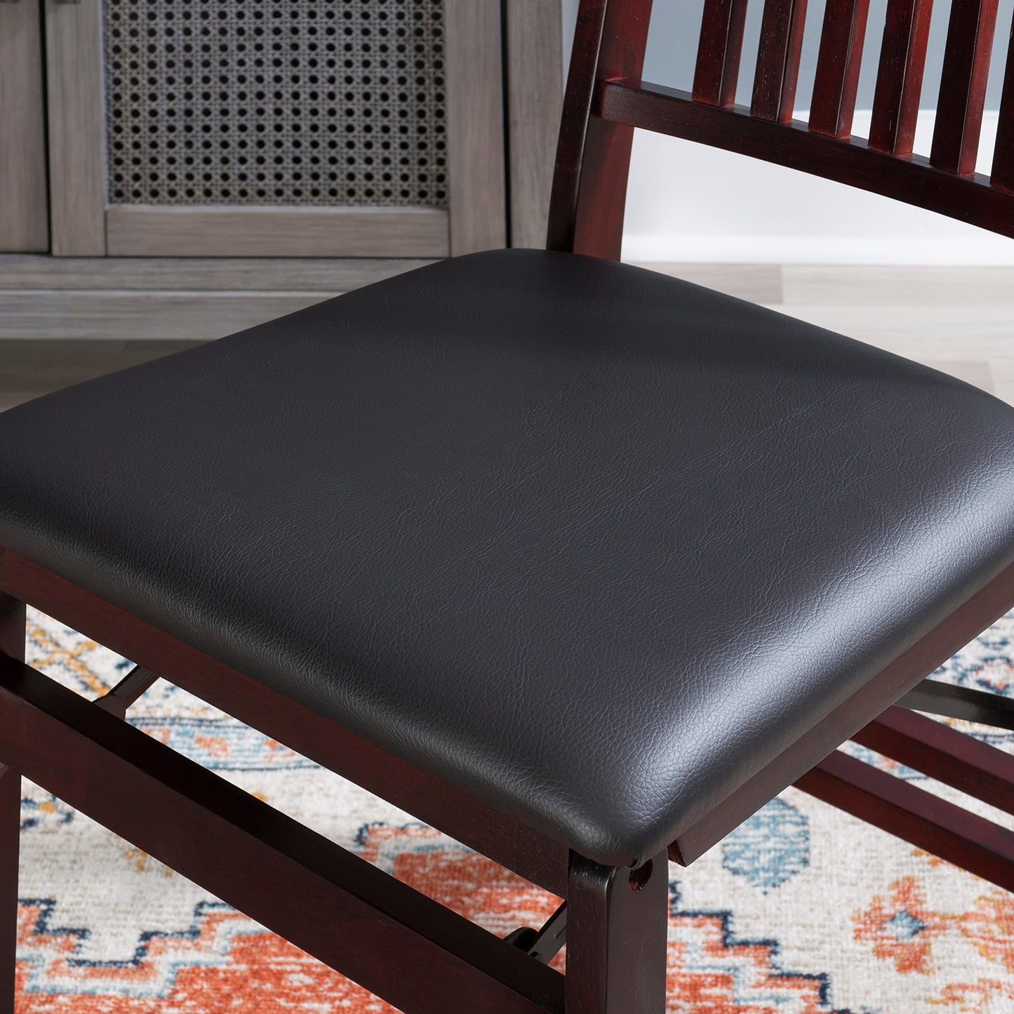 Linon Darwin Espresso Wood Mission Back Folding Chair in a Set of Two