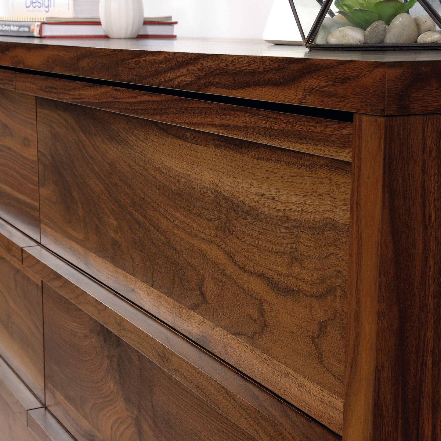 Sauder Harvey Park 6 Drawer Dresser for Bedroom Wooden Dressers & Chest of Drawers, in Grand Walnut