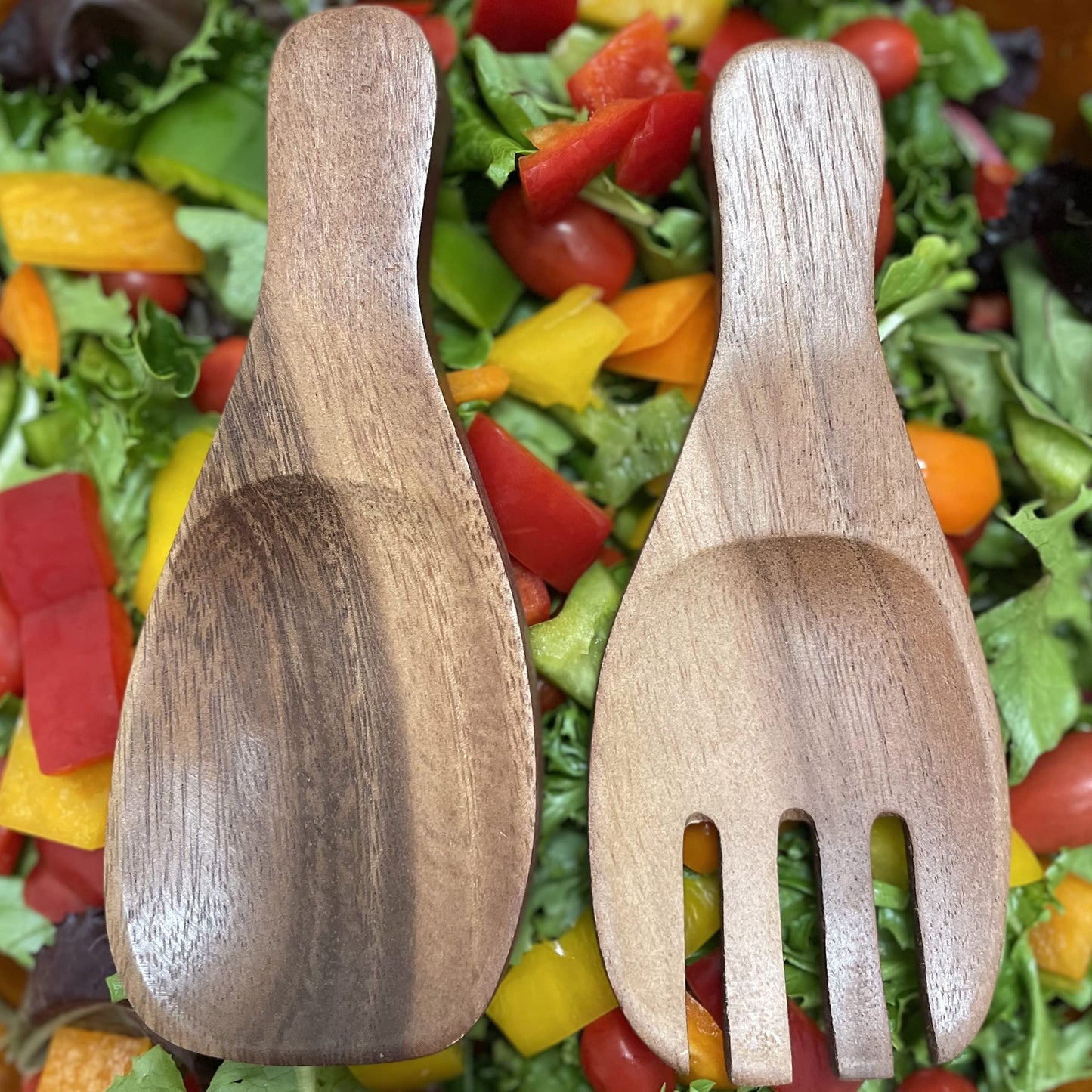Woodard & Charles Salad Hands, 7 3/8" x 3 1/8", Brown