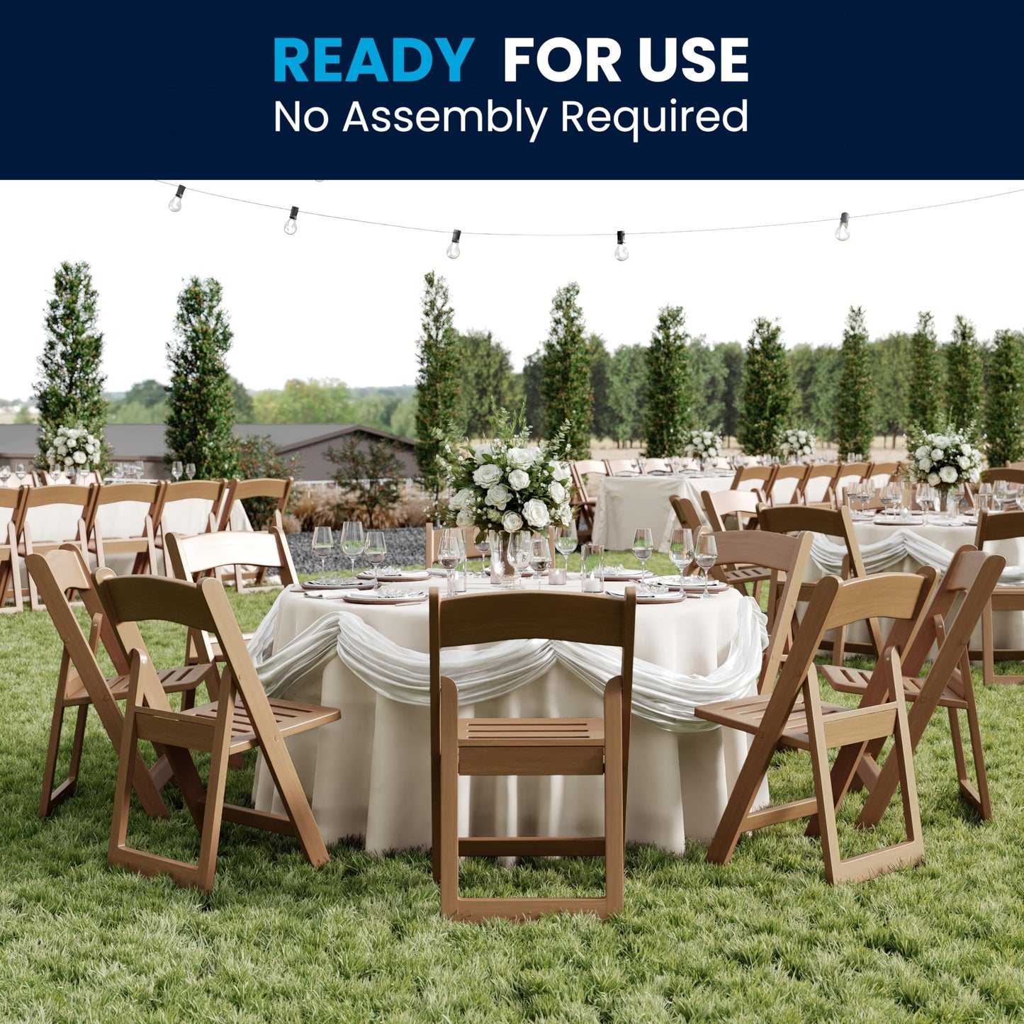 Flash Furniture Hercules Commercial Indoor/Outdoor Folding Event Chair, Wood Look, Weather-Resistant, Lightweight Design, Versatile Use, Chestnut