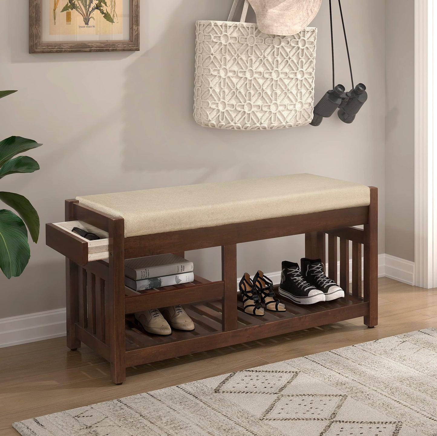 Lexicon Balmoral Bench, Dark Walnut