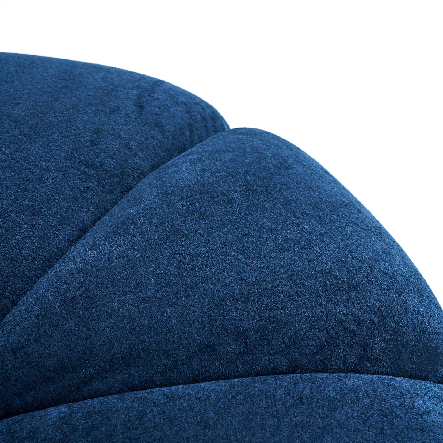 Christopher Knight Home Lavir Velvet Ottoman Coffee Table, Wooden Round Cocktail Ottoman, Living Room Sofa Footstool, Round Ottoman Footrest, Navy Blue