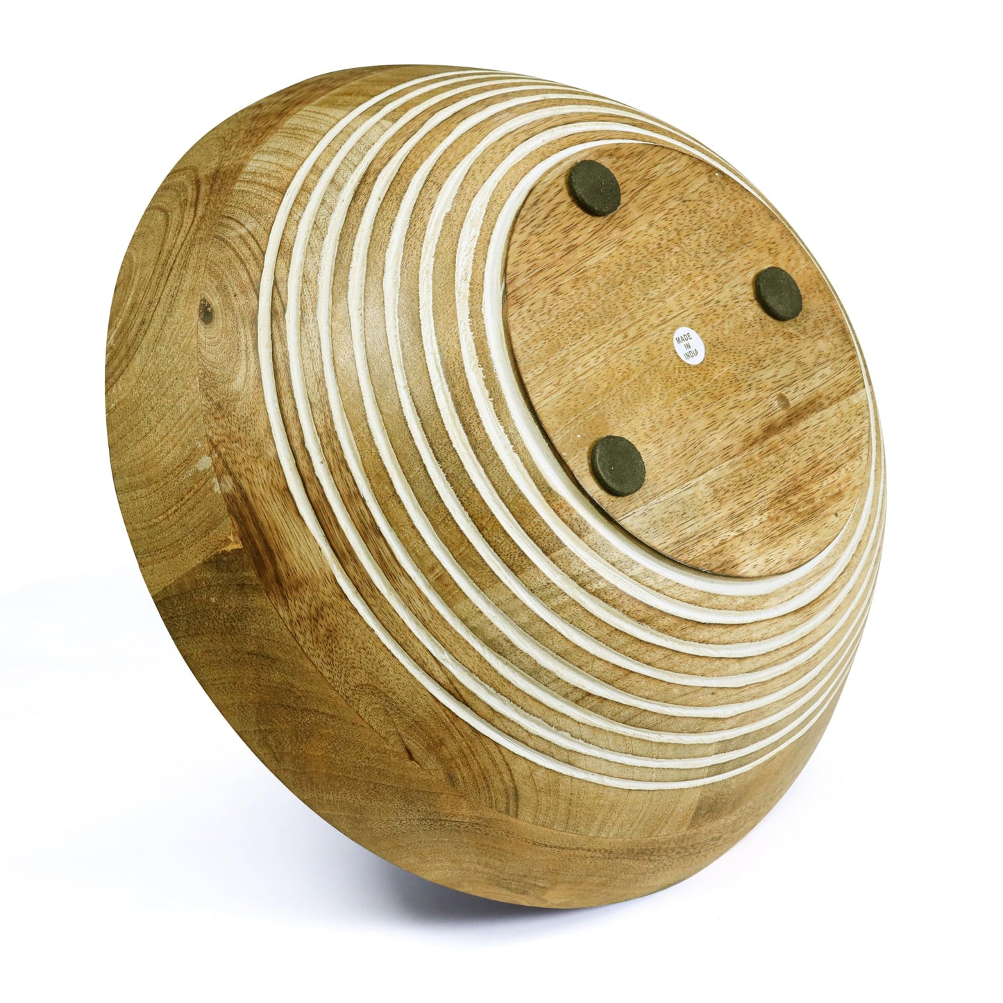 Wooden Salad Bowl, Large Salad Bowl Serving_Natural 12" Dia 4" height_Mango Wood Decorative Bowl for Veggies,fruits,Hand made Wooden serving bowl-Modern Rustic Home Decorations