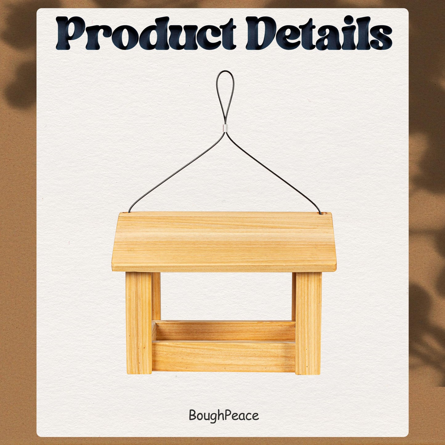 Bird Feeders for Outdoors Wood Hanging Bird Feeder for Cardinals, Finches, Chickadees