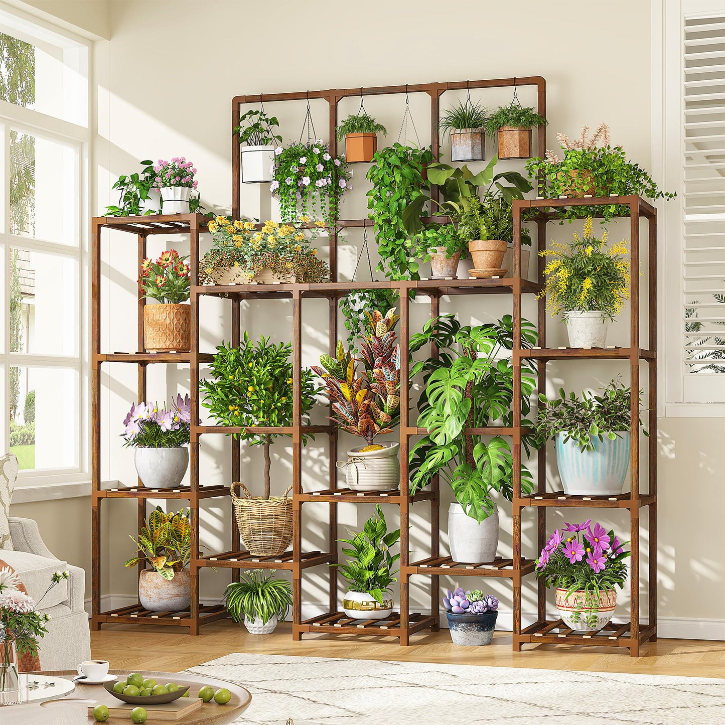 EnHomee Tall Plant Stand, 63''H Large Plant Stand for Multiple Plants Pot, Indoor Plants Shelves for Living Room, Patio, Balcony, Yard, Garden