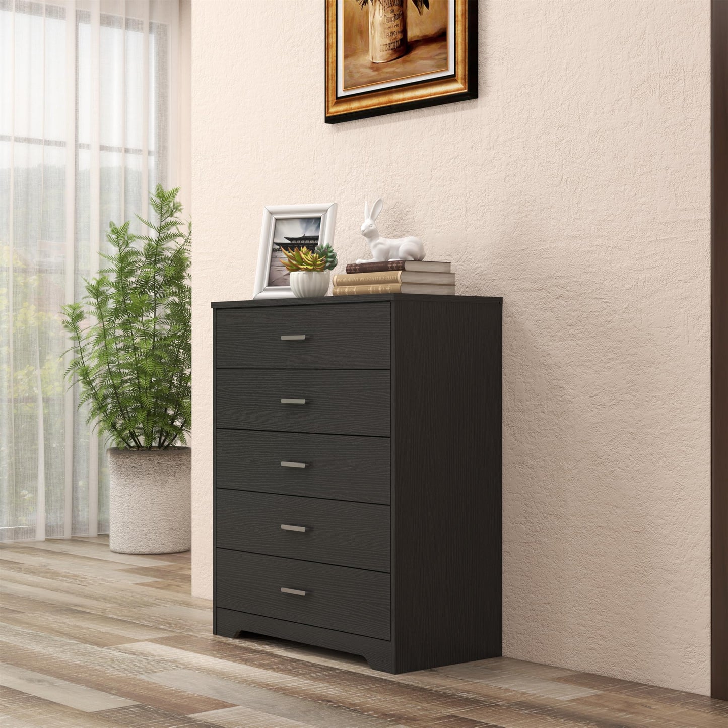 Panana 5/6 Drawer Dresser, Wooden Chest of Drawers, Storage Organizer Unit for Living Room, Home, Office