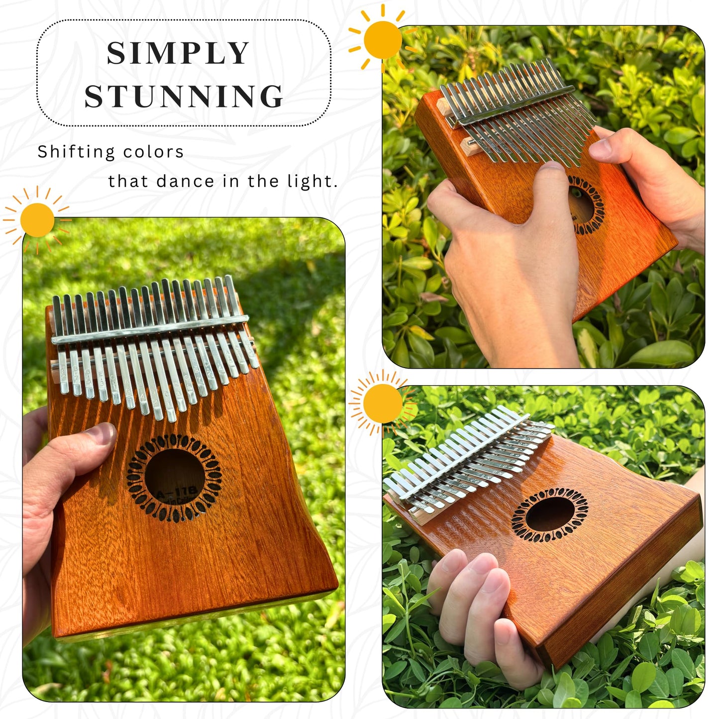Newlam Kalimba Thumb Piano 17 Keys, Musical Gift for Kids and Adults