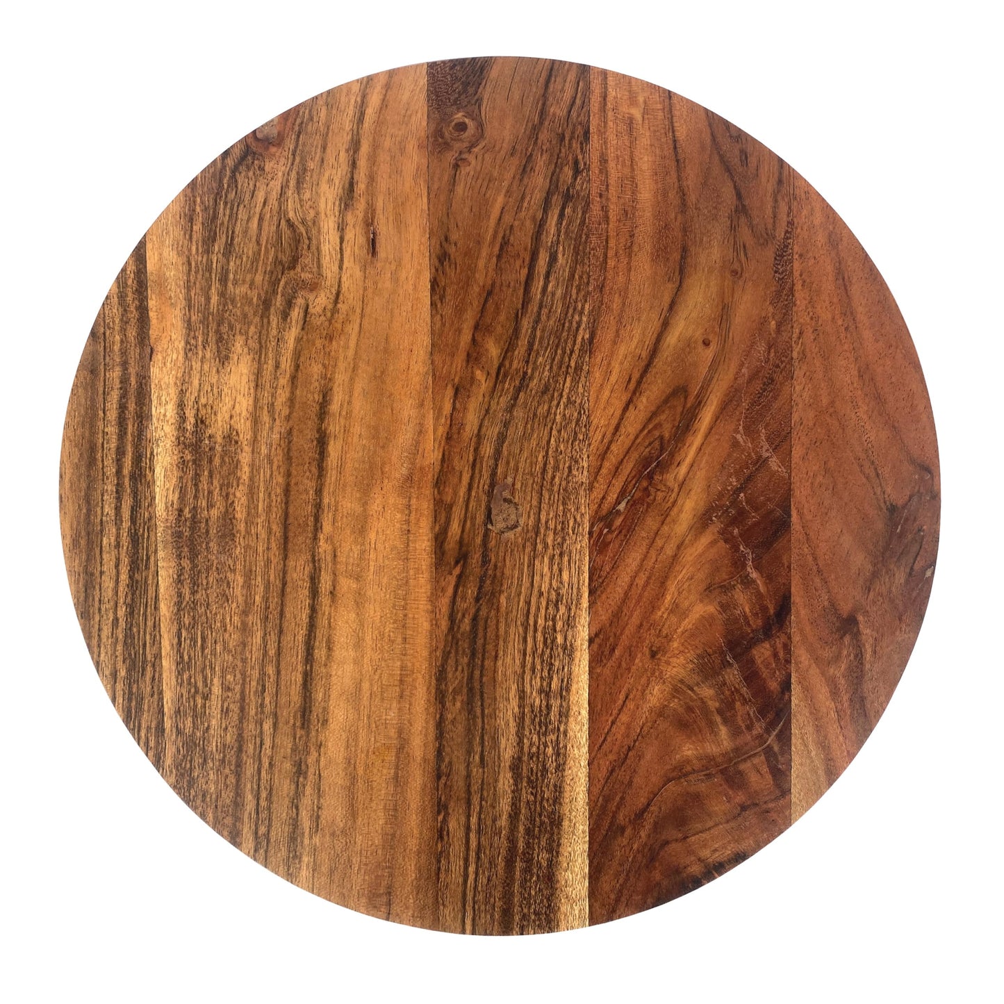 Bloomingville Round Acacia Wood Pedestal with Metal Base, Natural and Black