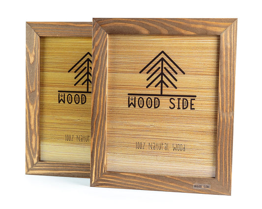 Rustic Wooden Picture Frame 8x10 - Set of 2-100% Natural Eco Walnut Wood with Real Glass for Wall Mounting and Tabletop